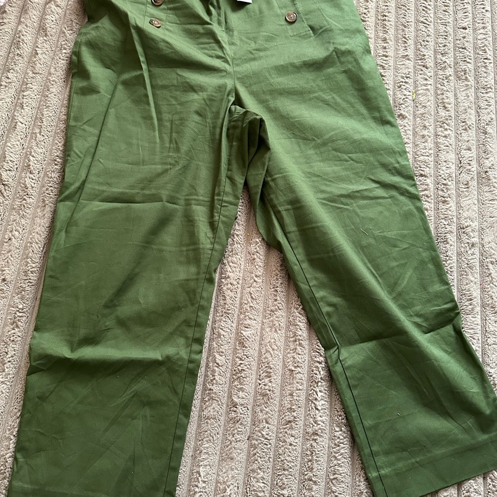 Ann Taylor Olive Green Straight-Leg Pants